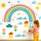 Large Watercolor Rainbow Wall Decals, Colorful Nursery Wall Decor (Multicolor)